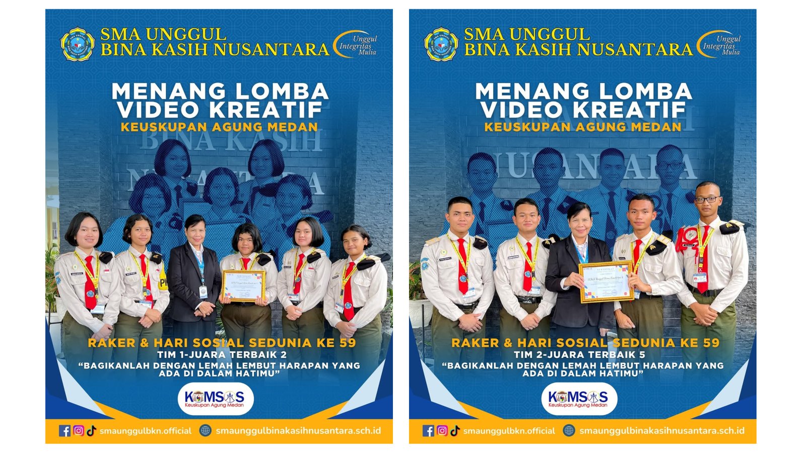 Siswa SMA Unggul Bina Kasih Nusantara Raih Juara II Lomba Video Kreatif