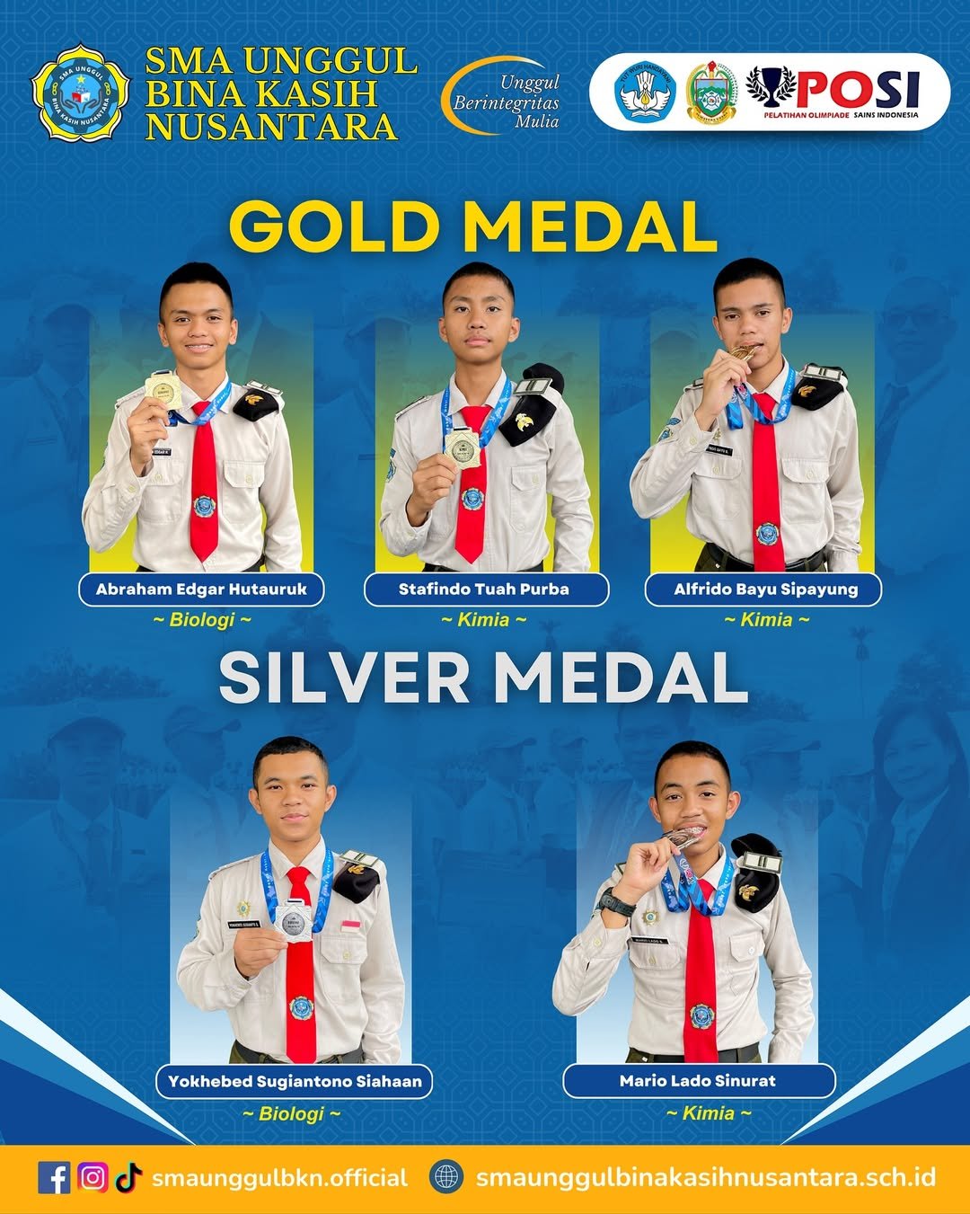 Siswa SMA Unggul Bina Kasih Nusantara Juara Tapanuli Utara Science Olympiad 2025