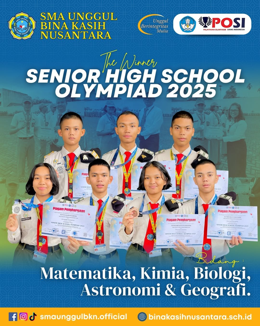 Siswa SMAU BKN Juara dalam ajang Senior High School Olympiad 2025