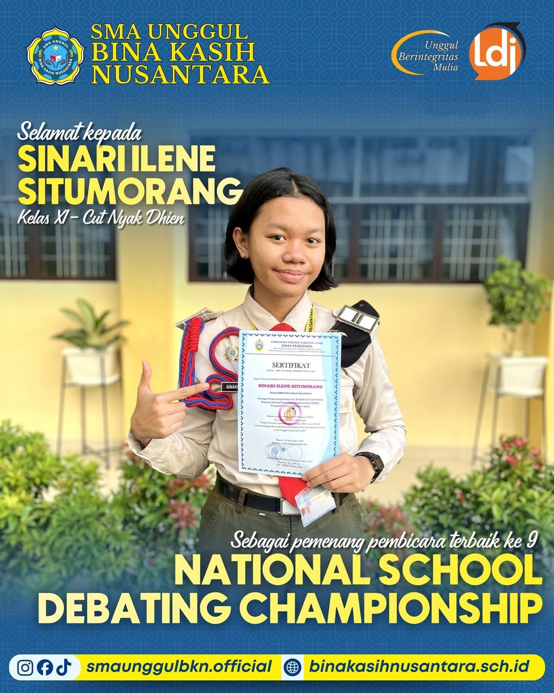 Pembicara Terbaik, National School Debating Championship (NSDC) ke-9