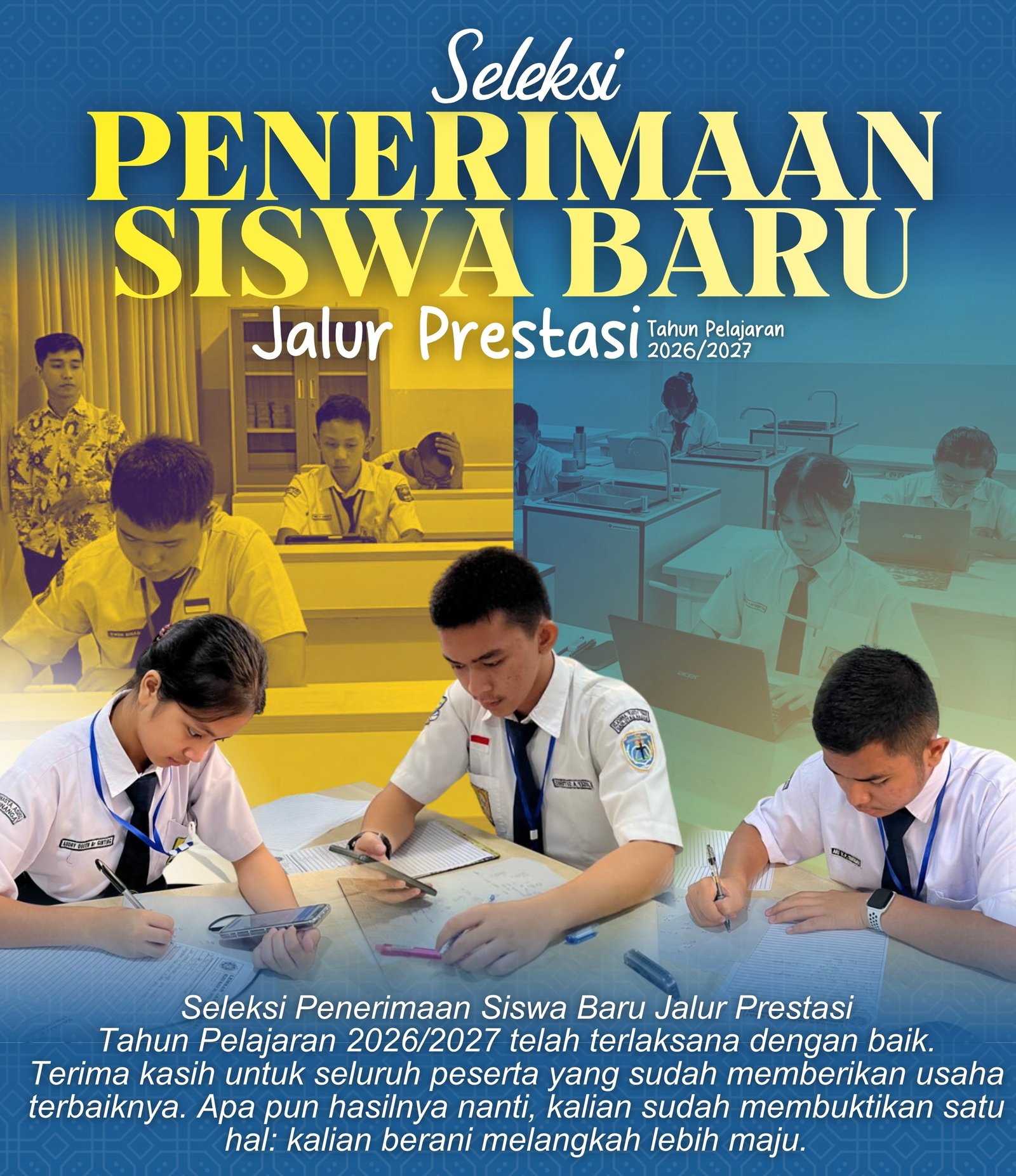 Seleksi Penerimaan Siswa Baru Jalur Prestasi Tahun Pelajaran 2026/2027 Dilaksanakan Menggunakan Sistem CAT (Computer Assisted Test)