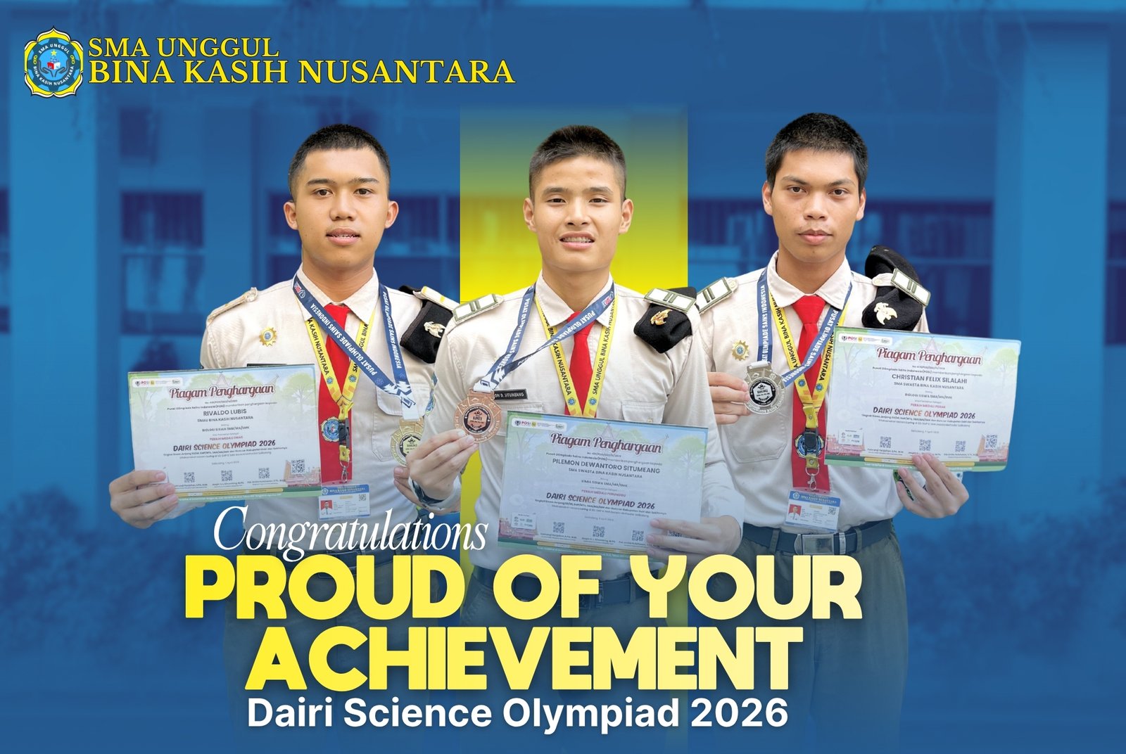 Siswa SMAU BKN Raih Medali di Dairi Science Olympiad 2026