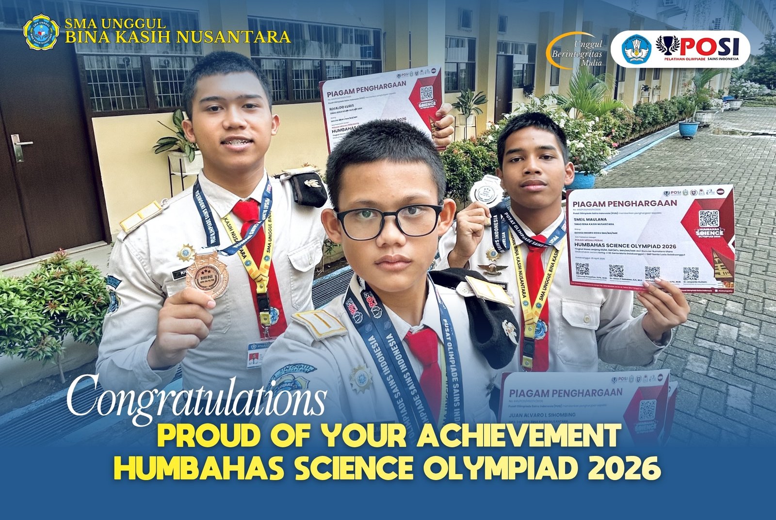 Congratulations on your achievement at the Humbahas Science Olympiad 2026