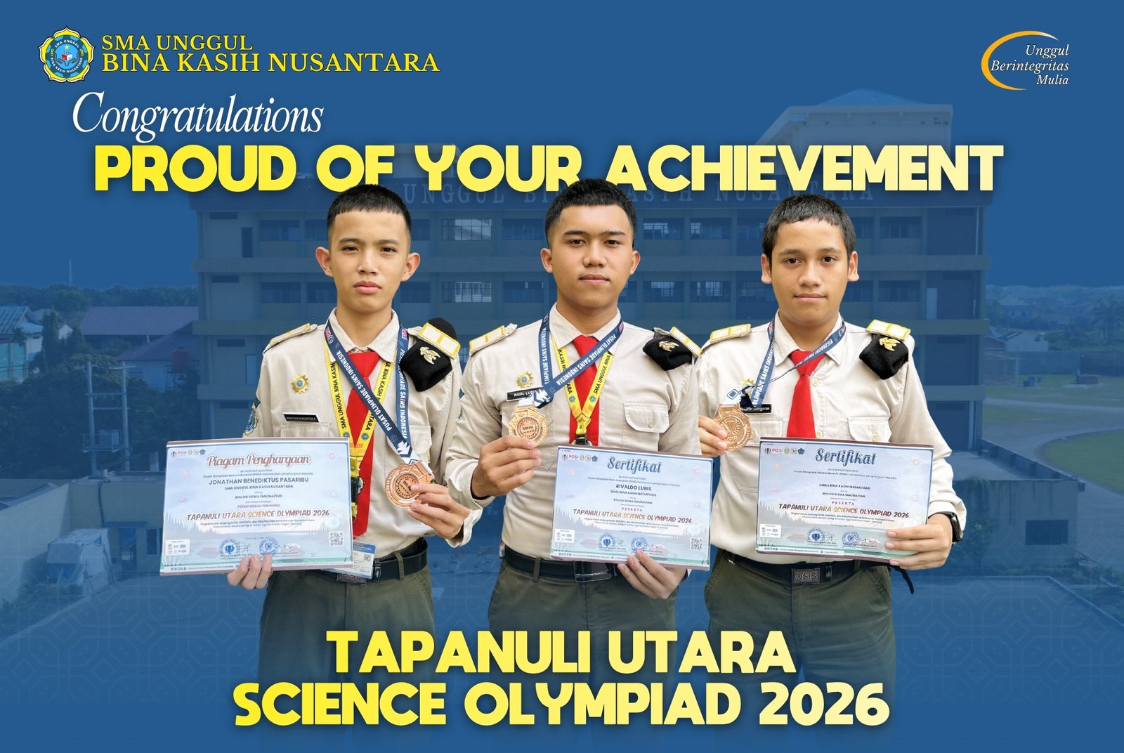 Congratulations on your outstanding achievement at the Tapanuli Utara Science Olympiad 2026