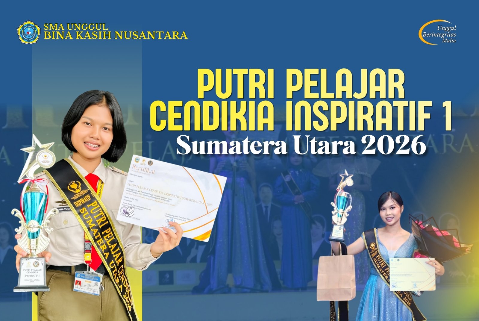 Selamat kepada Hana Yusika Br Ginting sebagai Putri Pelajar Cendikia Inspiratif 1 Sumatera Utara 2026