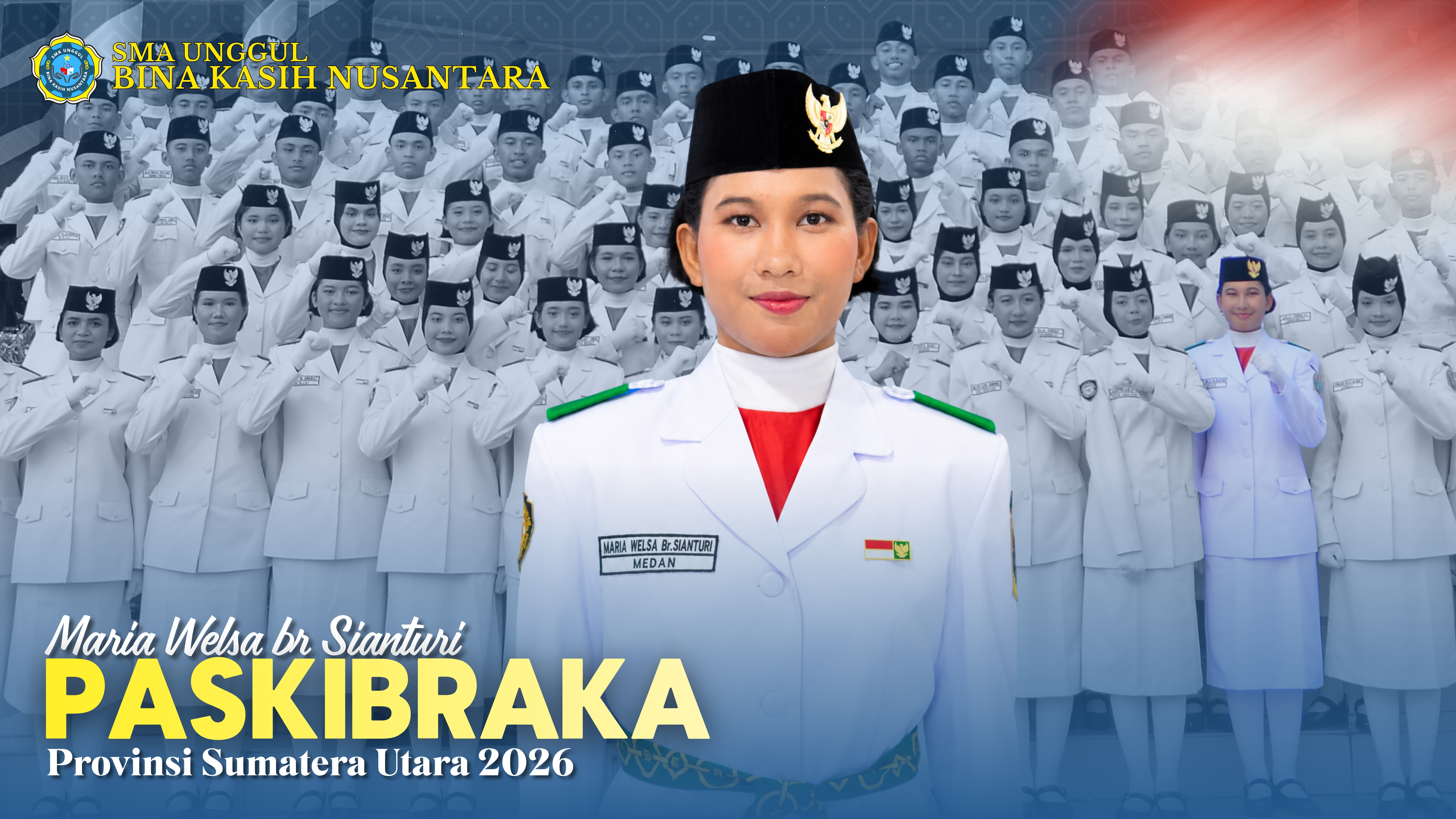 Maria Welsa br Sianturi yang mendapat kehormatan menjadi bagian dari Paskibraka Sumatera Utara