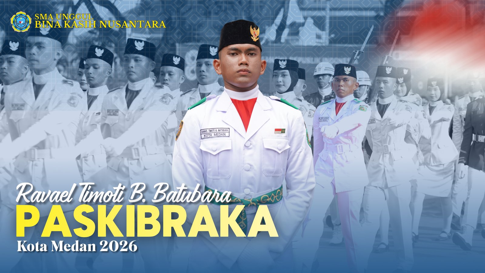 Ravael Timoti B. Batubara yang mendapat kehormatan menjadi bagian dari Paskibraka Kota Medan